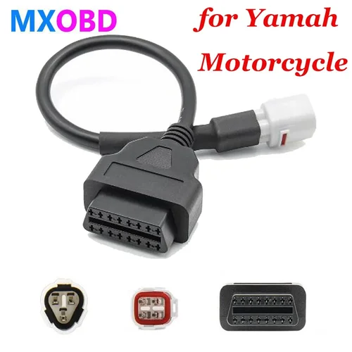 El más nuevo para Yamaha conector OBD2 de 4 pines para motocicleta YAMAHA adaptador de Cable de extensión OBD OBD2 de 3 pines