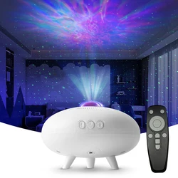 UFO Starry Sky Lamp RGB Spaceship Projection Lamp LED Aurora Galaxy Star Lamp Bedroom Projection Flying Saucer Projection Lamp