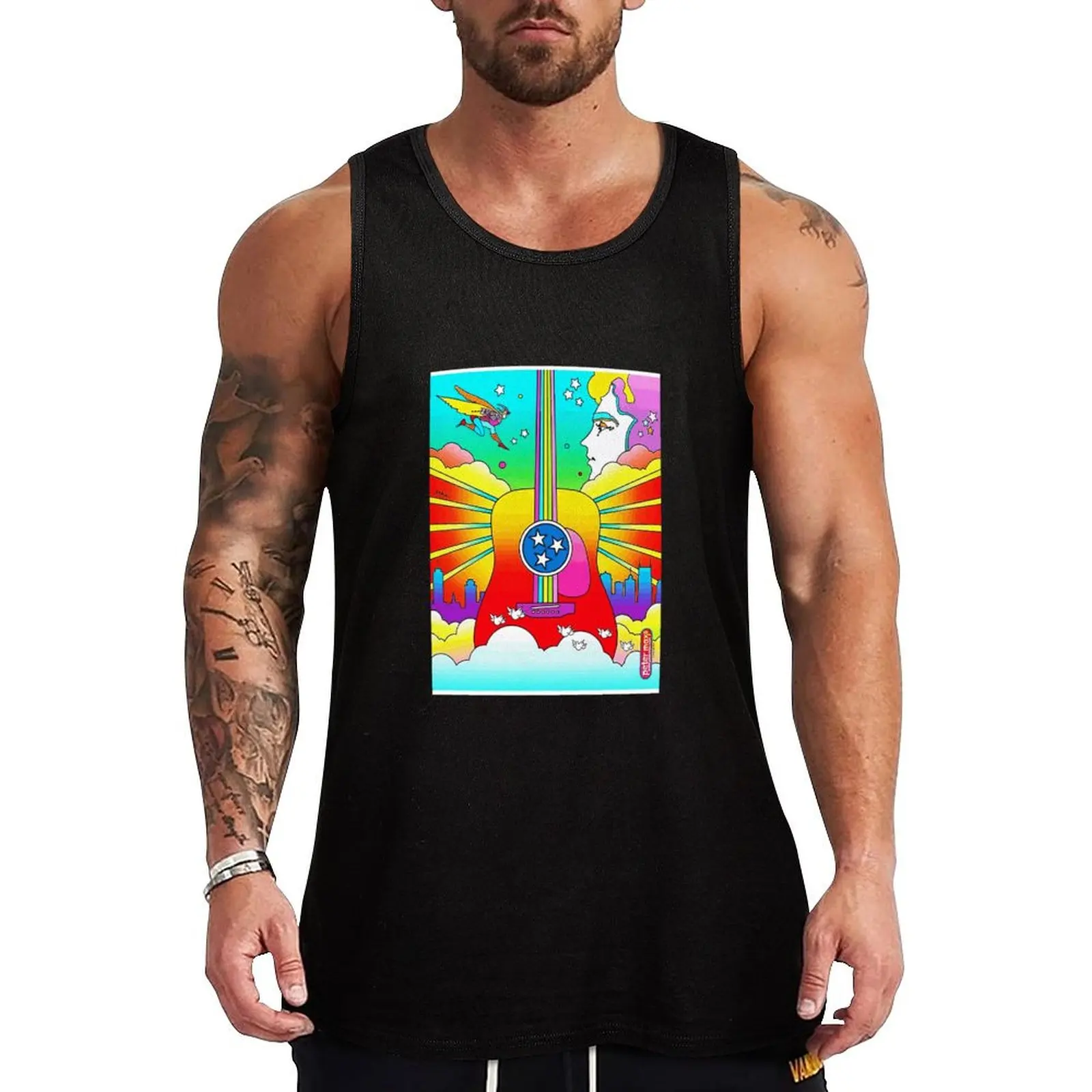 Peter Max Original Pop Art Tank Top Basic Undershirt Tank Top Casual Lightweight Shirt