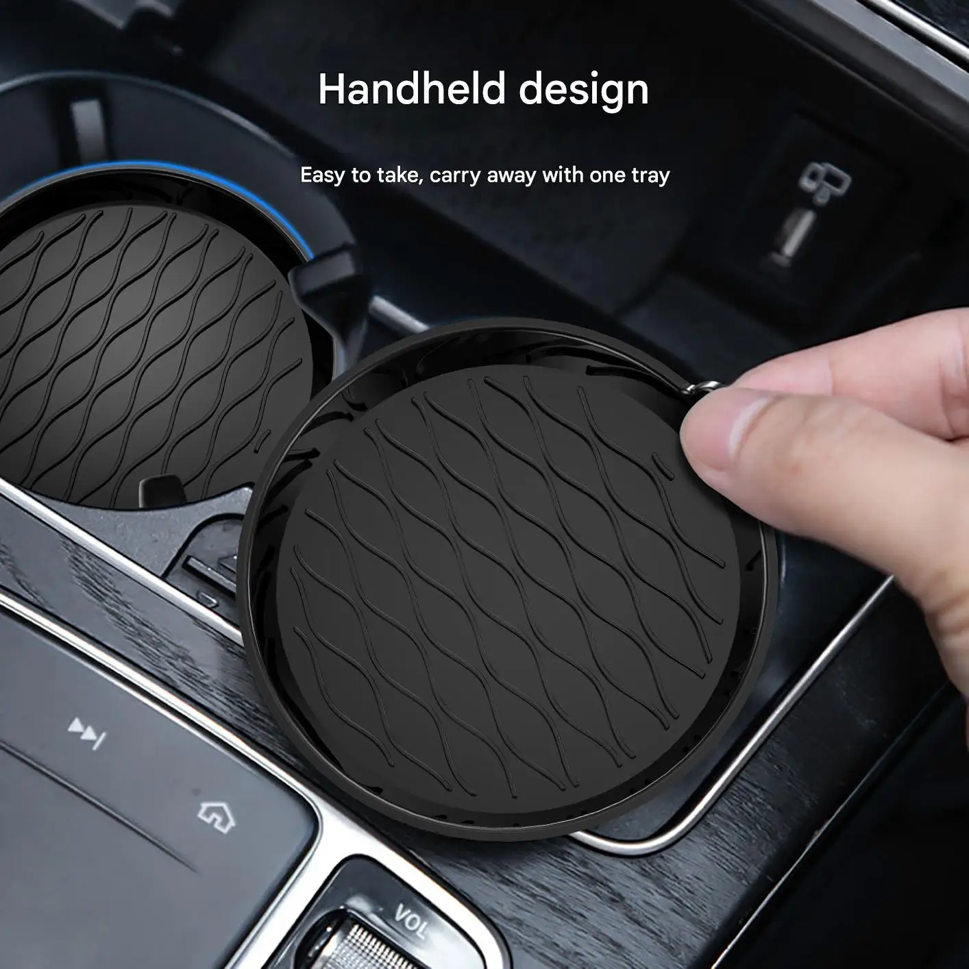 Car Silicone Cup Holder, Universal Round Car Interior Storage Compartment Anti-Slip Mat view 2
