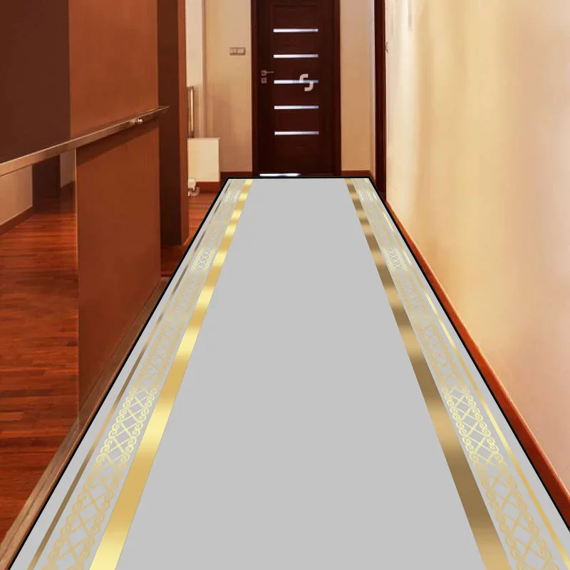 Modern Fashion Long Strip Corridor Carpet Home Decoration Hotel Hallway Rug Washable Villa Stairway Runners Mats Customizable