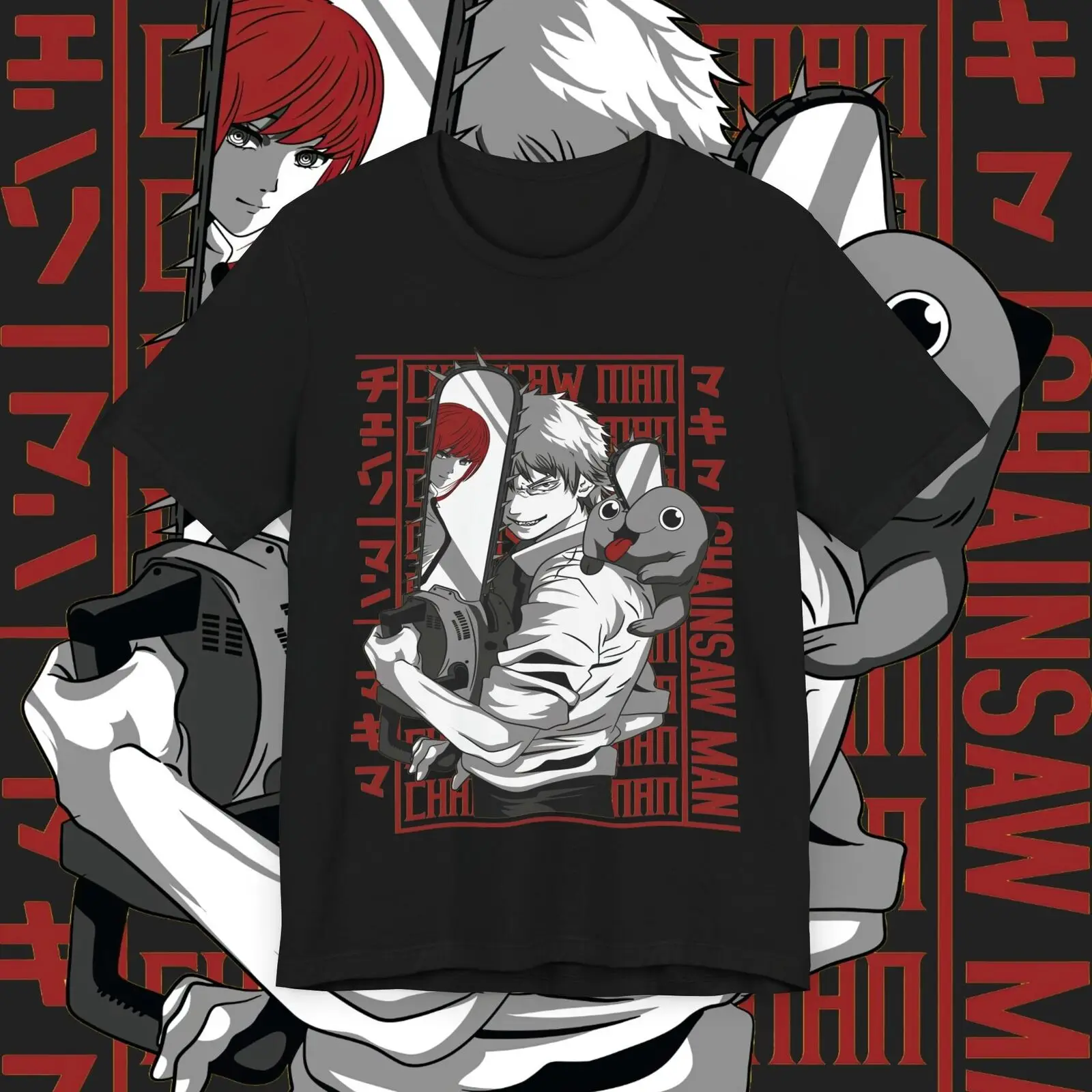 New and Premium! Chainsaw Man Shirt, Denji Portrait, Manga Style, Anime T-Shirt