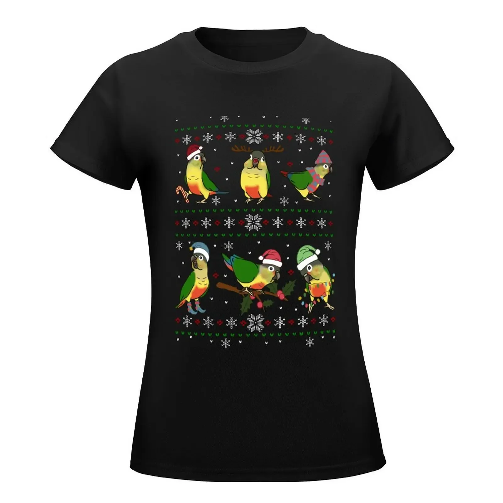 Yellow sided conure Ugly Christmas T-Shirt anime clothes Blouse luxury designer clothing Women