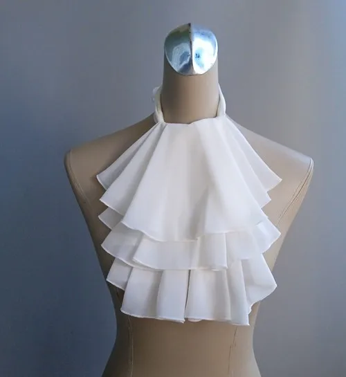 Victorian Jabot for Women Men Renaissance Elizabethan Vintage Lace Ruffle Collar Steampunk False Collar