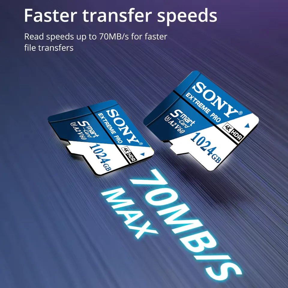 SONY High Speed Micro SD Card 128GB/256GB/512GB/1TB Class 10 UHS-I TF Flash Memory Card for USB Pen Drive