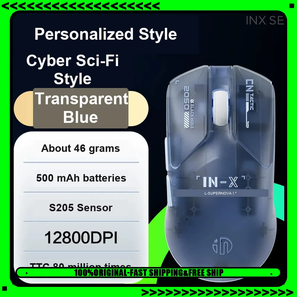 Inphic IN6 Series Mouse Wireless Dual Mode Symmetrical Design for Small To Medium Hands Lightweight Gaming Mouse PC Accessories