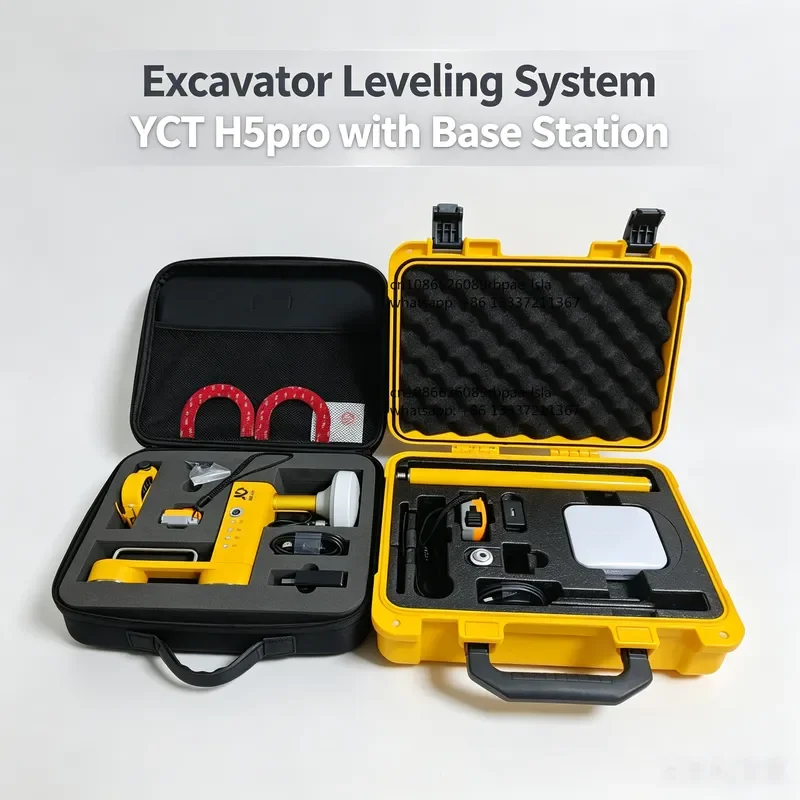 H5pro Excavator Leveling System with GNSS Base Station for Grading Trenching Sloping Straight Line Digging XFIX