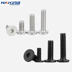 5~50pcs/lot M2 M2.5 M3 M4 M5 M6 M8 Black Galvanized 304 Stainless Steel CM Hex Hexagon Socket Ultra Thin Flat Wafer Head Screw