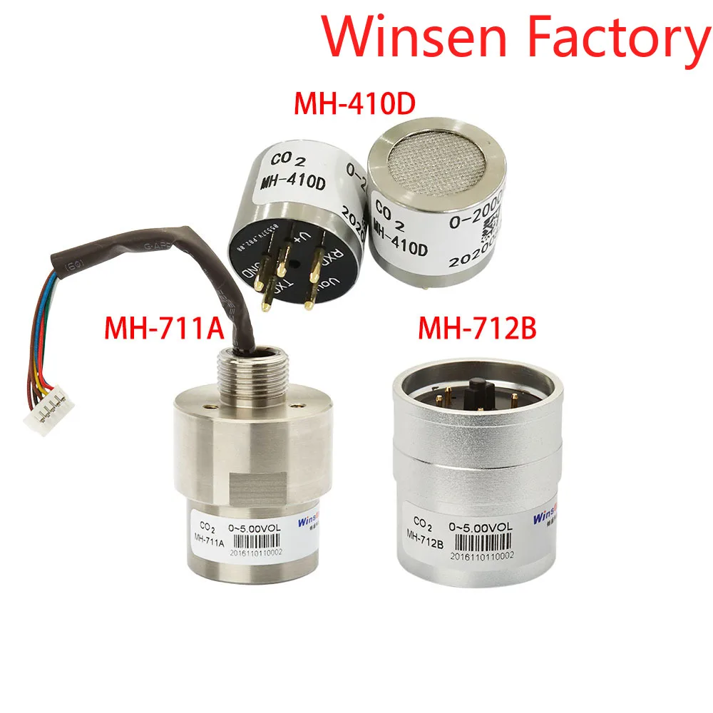 

2pcs Winsen MH-410D/MH-711A/MH-712B Industrial Infrared CO2 Sensors with UART, Analog Voltage Output