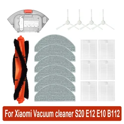 For Xiaomi Vacuum cleaner S20 / D106 E12 E10 B112 Accessories Replacement Main Side Brush Mop Cloth Filter Parts