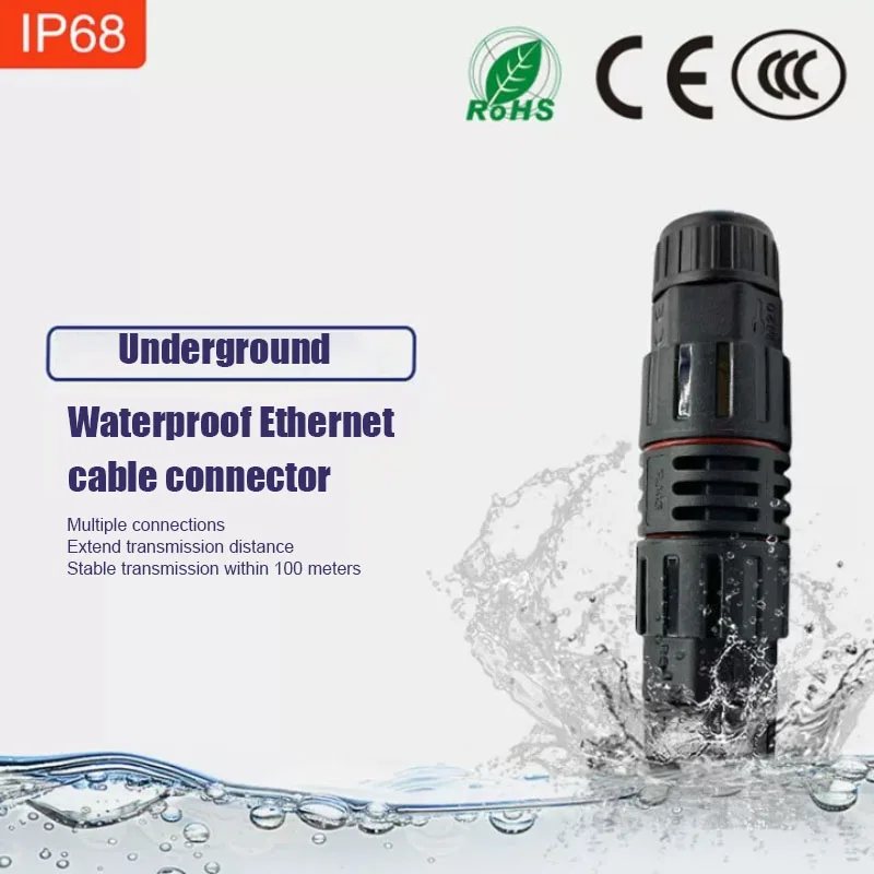 IP68 Panel Splitter Ethernet Cable Extender M20 RJ45 A B style Waterproof Underground Networ Connector Male Female Plug Socket