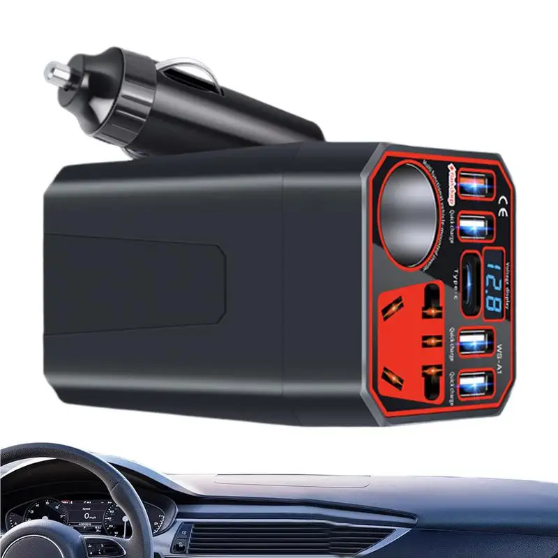 

Converter For Car Multifunctional Car Charɡer Adapter Efficient Power Inverter With Multi Ports For Vehicle Powerful Converter