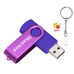 Promotion Metal USB Flash Drive 128GB Original USB 2.0 Pen Drive 64GB 16GB 32GB Low Price Pendrive 4GB Free Gifts Key Chain