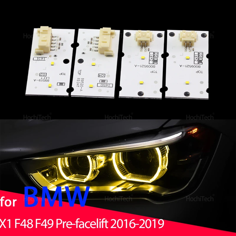 

For X1 F48 F49 2016-2019 Xenon Headlight 63117428789 63117428791 Yellow DRL Front Lamp Headlight Control Board Led Angle Eyes