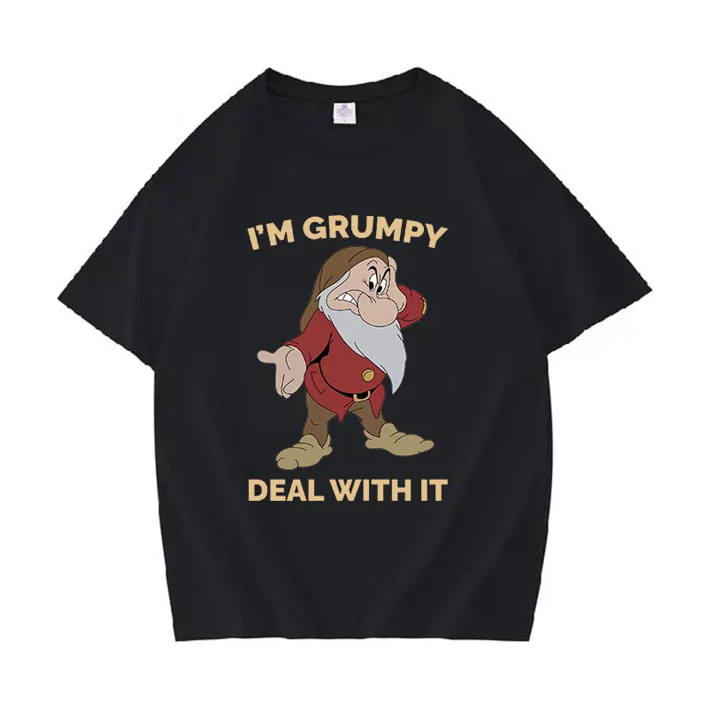 I'm Grumpy Dwarf Funny Meme Tee Shirt Men's Retro O-Neck Fashion Oversized T-shirt Unisex High Quality 100% Cotton Tops T Shirts