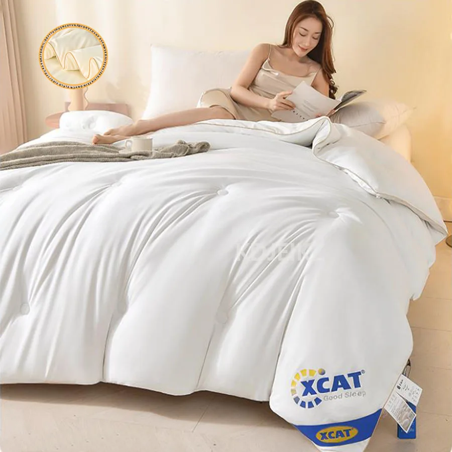 

Hotel Style Silk Quil Queen KingLightweight Fluffy Comfortable And Breathable Soft Winter Quilt Very Warm 220x240 Quilts Blanket