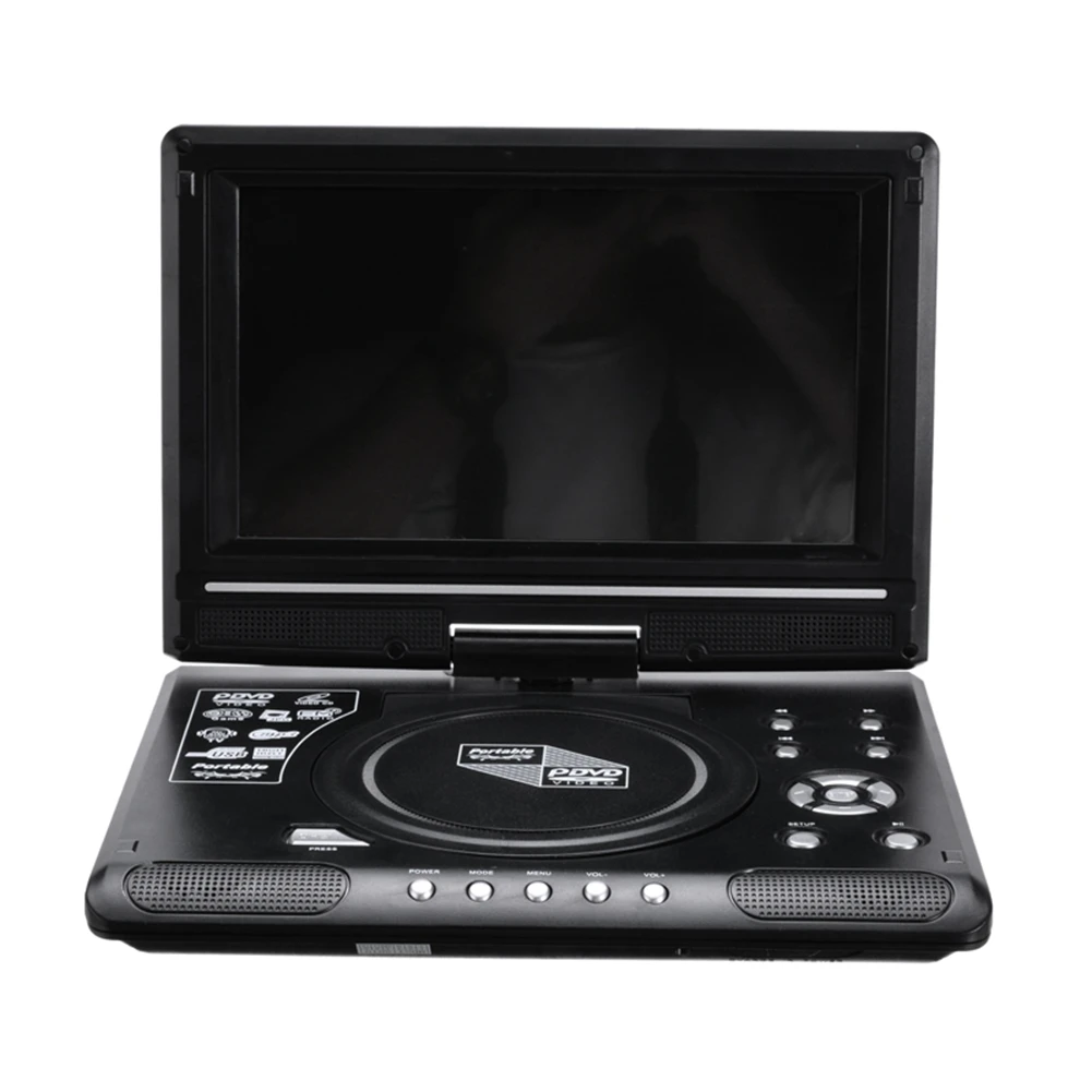 Reproductor de DVD portátil para Coche y Casa, adaptador de Radio USB, compatible con recepción de Radio FM, enchufe europeo, 9,8 pulgadas