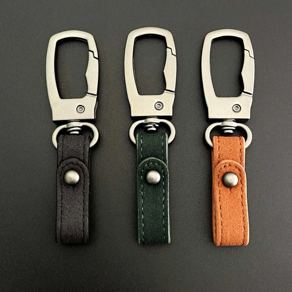 

New Frosted Suede Keychain Man Leather Car Key Chain High End Waist Hanging Anti Loss Pendant Cool Keyring Creative Gift
