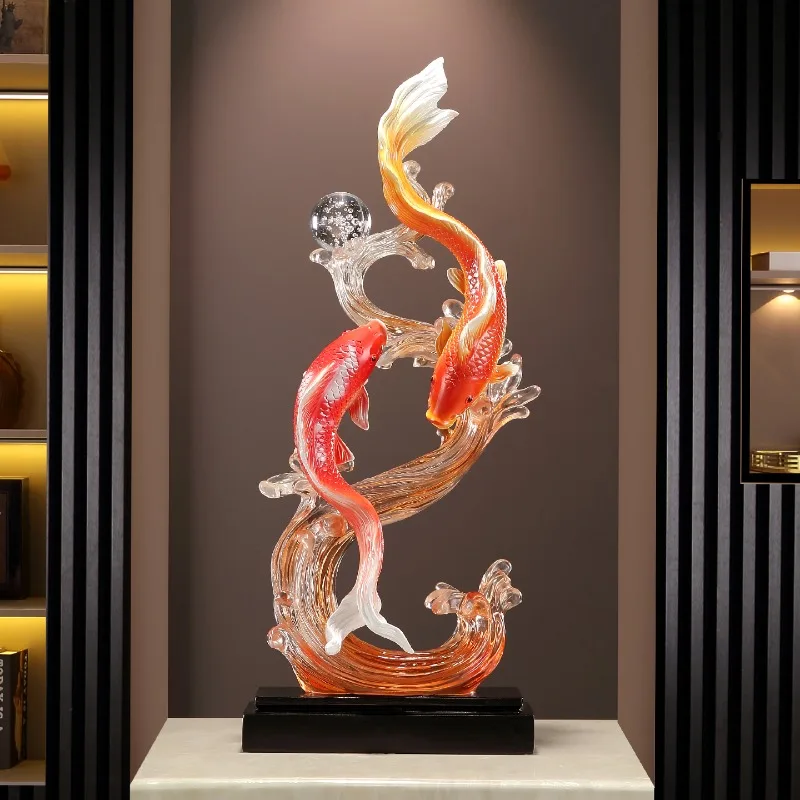 Home Decor Every Year,There Are Fish Ornament,Living Room Entrance,Office,Hotel Art Wind Water Rising Sculpture Decoration,Gifts