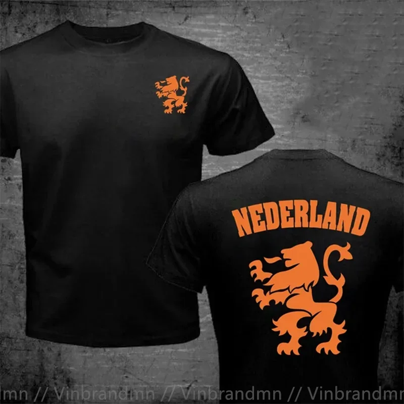 Nederland Niederlande Orange Dutch Lion Fußball 100% Baumwolle Geek Familie Top T Neue Männer Sommer Tops Casuals T Shirts Hip Hop Tops