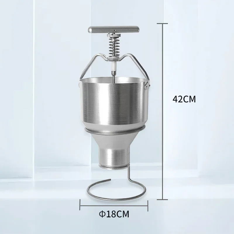Mini Manual Donut Maker, Extrusion-Style Molding Device, Donut Mold, Manual Batter Dispenser, 6-Level Thickness Adjustment