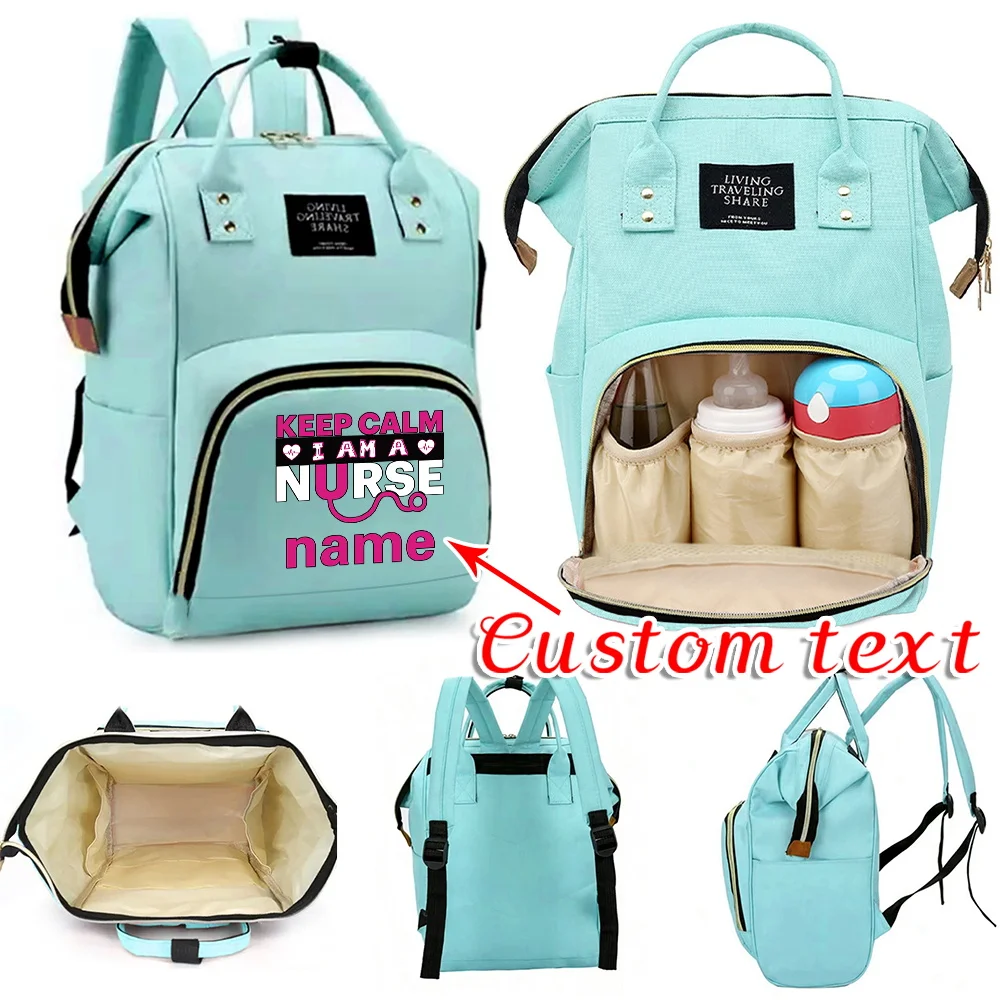 

Персонализированный индивидуальный рюкзак для мамы, большая вместительная дорожная сумка, пакет для хранения детских вещей, многофункциональные сумки для подгузников