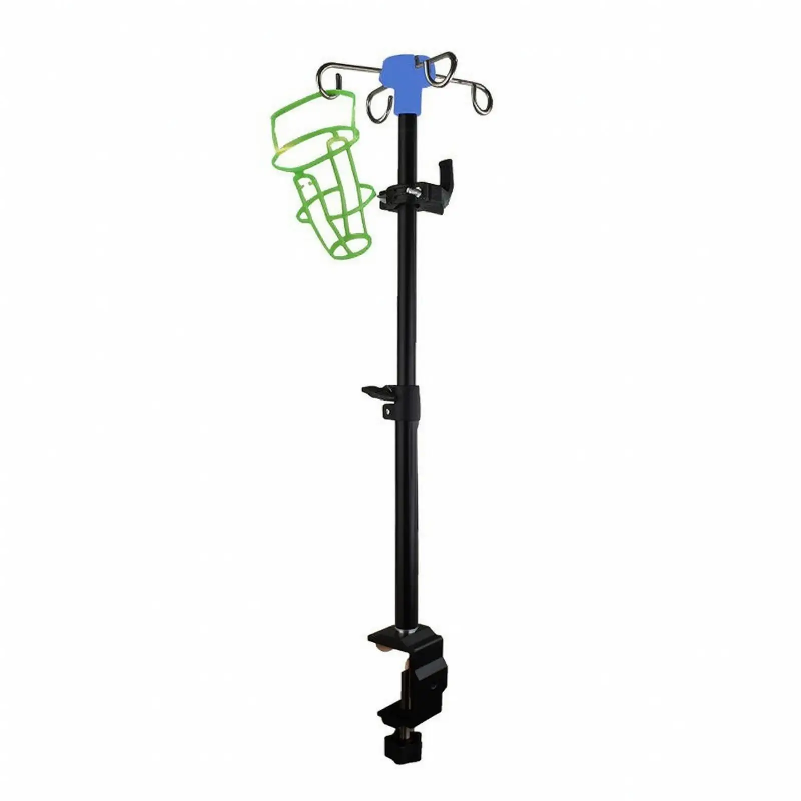 Home Nursing IV Pole Stand Bedside Clamp Mounted Infusion Holder with Telescopic Two Section Pole Design