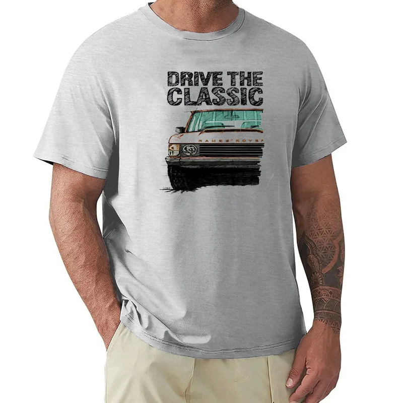 Summer Men Short Sleeve Drive The Classic Range Rover Off-Road Racing Man T-shirt Harajuku Car Design White Casual Boy Tee Top