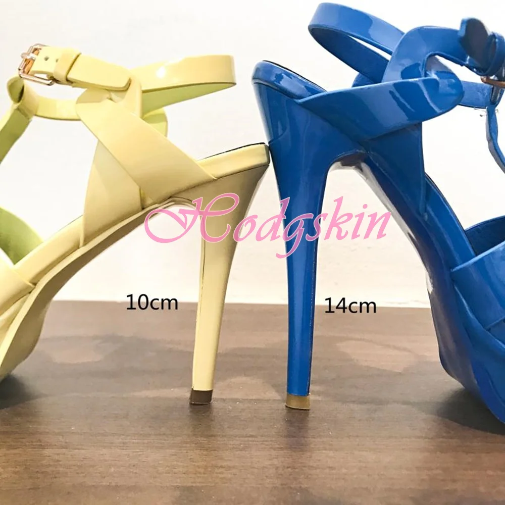 Sexy Straps Knot Platform Sandals Ankle Buckls Slingback Women Fashion Shoes Stiletto High Heels Solid Leather Designer Sandals