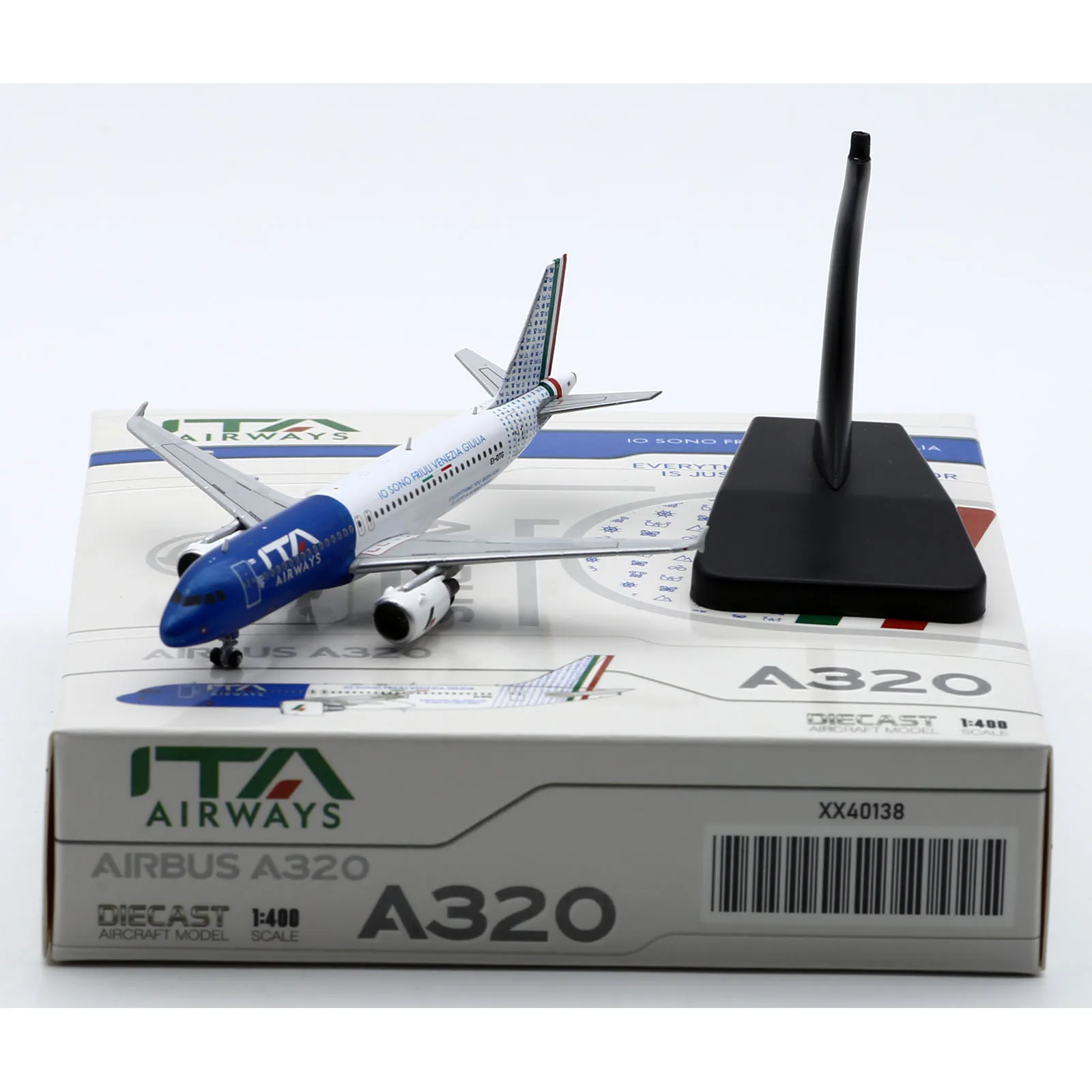 

XX40138 Alloy Collectible Plane Gift JC Wings 1:400 ITA Airways Airbus A320 Diecast Aircraft Jet Model EI-DTG With Stand