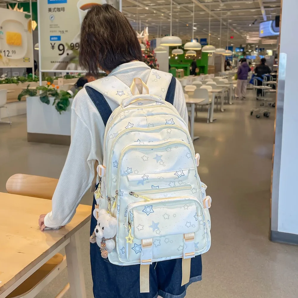 

High Value College Students Schoolbag Cute Large Capacity Soft Girl Fashion Versatile Travel Backpack Multi-function Practical