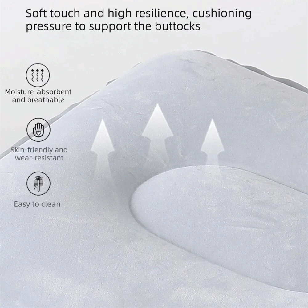 Press-to-Inflate Inflatable Booster Seat Foldable Fabric Air Seat Cushion Waterproof Comfortable Portable Foot Rest