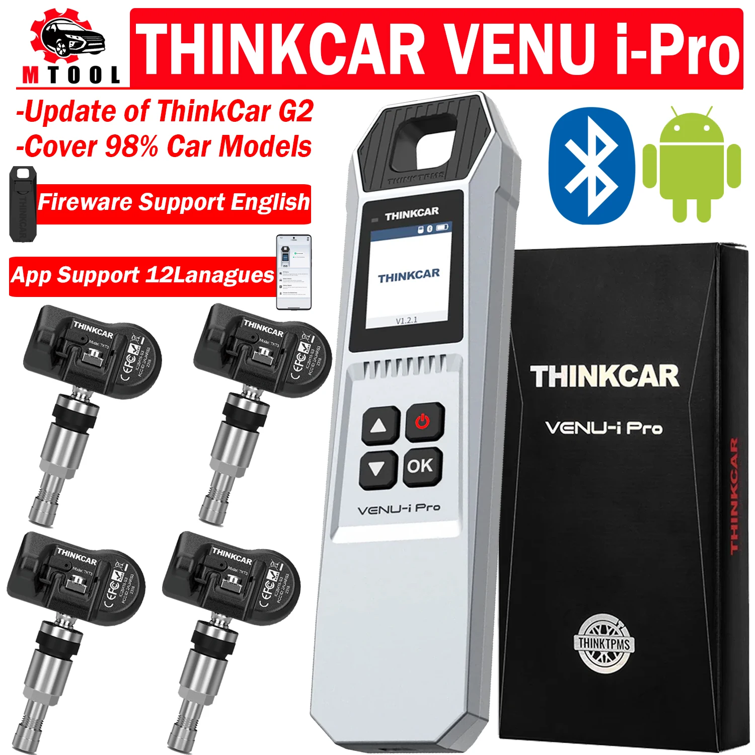 

THINKCAR VENU iPRO инструмент для диагностики давления в автомобильных шинах автомобильный датчик TPMS программа обучения активиатор для THINKDIAG2 THINKTOOL серии