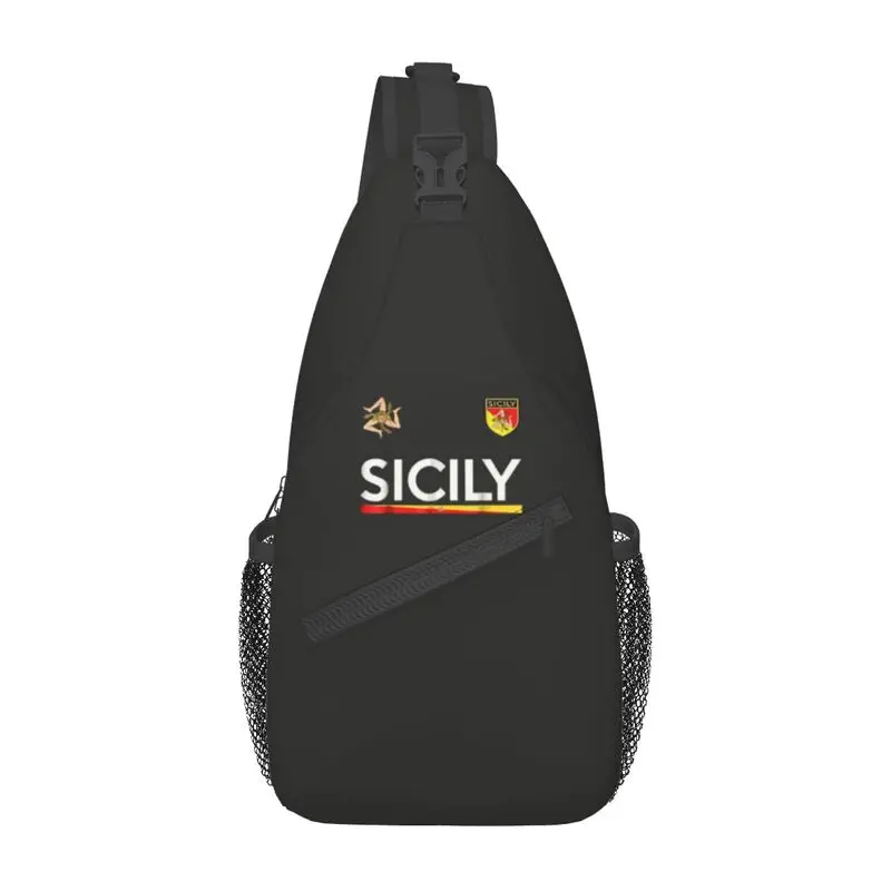 Sicilia Soccer Sicily Italy Football Jersey Sling Chest Bag Italian Crossbody Shoulder Backpack for Men Travel Hiking Daypack