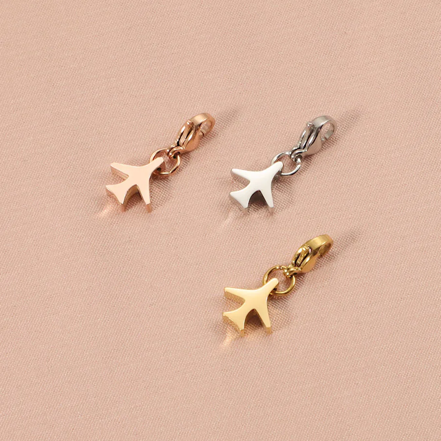 

30 шт. 10*10 мм золото/сталь цвет нержавеющая сталь маленькая мини-самолет для ожерелья/брелка для женщин DIY ювелирные изделия ручной работы и аксессуары