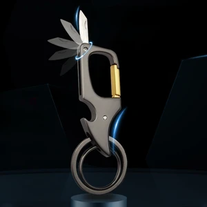 Creative Multifunctional Keychain for Men, Unusual Design, Bottle Opener, Detatable Knife, Portable Keychain 12 Main Sales Bottle Opener - №4