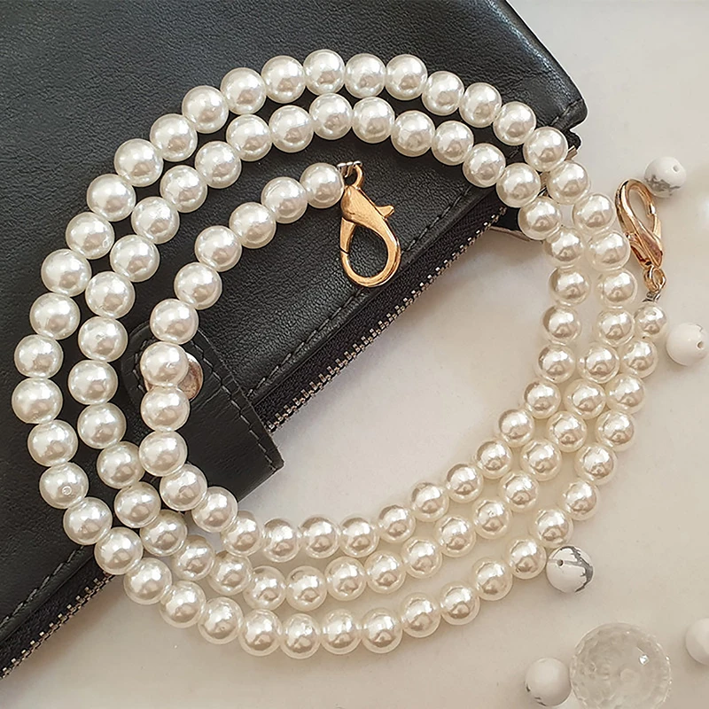 

Detachable Anti-lost Pearl Bags Strap Universal Handbag Handles DIY Purse Replacement Long Beaded Chain Bags Accessories