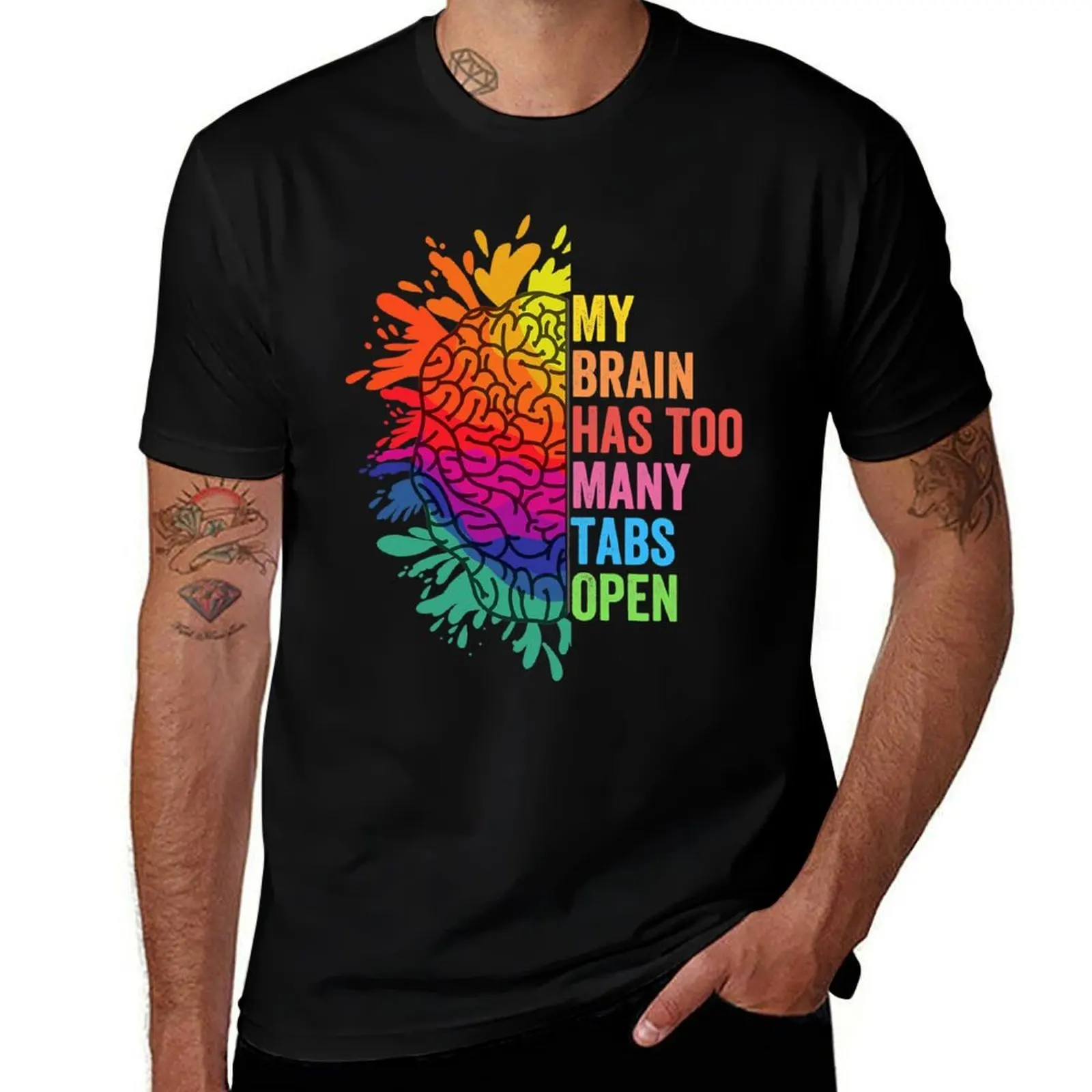 My Brain Has Too Many Tabs Open ADHD Is Awesome ADHD T-Shirt Plus Size All Match Tee Shirt