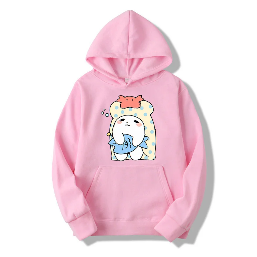 Sanrio Marumofubiyori męskie damskie bluzy z kapturem z hiphopowy sweter długim rękawem bluzy chłopcy dziewczęta jesienne topy płaszcze K