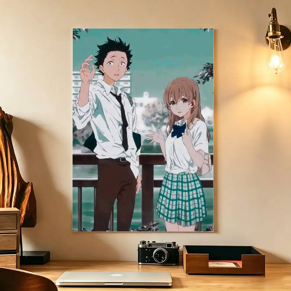 Anime A-A S-Silent Voice Poster Waterproof Wall Art Sticker For Bar Living Room Vintage Decor High Quality Print Gift