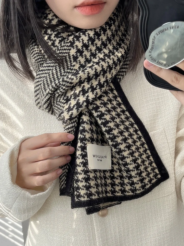 Vintage Style Cashmere Like Thick Warm Shawl Wrap Winter Plaid Tassel Blanket Scarf Women Neckerchief Pashmina Poncho N36