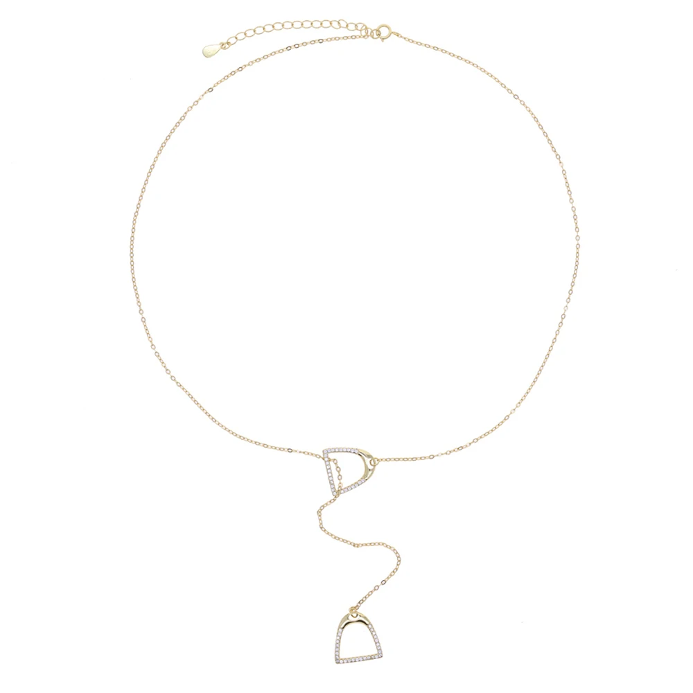 جديد 925 فضة الوهق طويل الحصان قلادة قلادة القلب السيدات عاشق الفروسية القلائد النساء المجوهرات