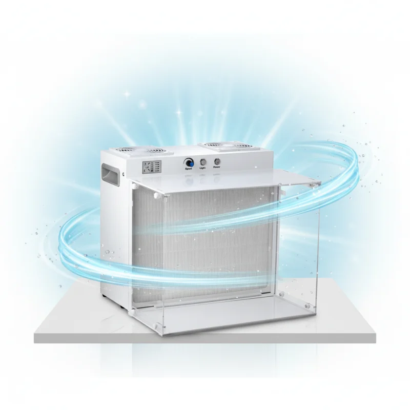 Custom Mini Laminar Flow Hood Metal Frame Bench Laminar Flow Cabinet with HEPA Filter for Home Mycology and Hydroponic Growth