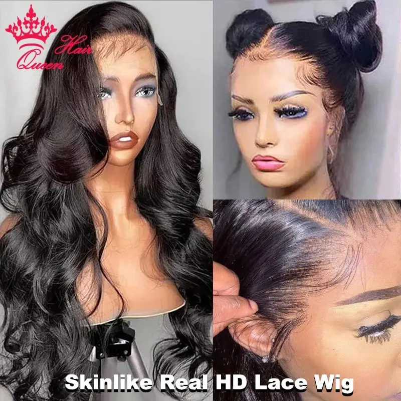 Natural Black 24 Inch 150 Density HD Lace Wig 13x6 Human Hair Wig Glueless Precut Water 13X4 Front Waves Women Human Hair Wig