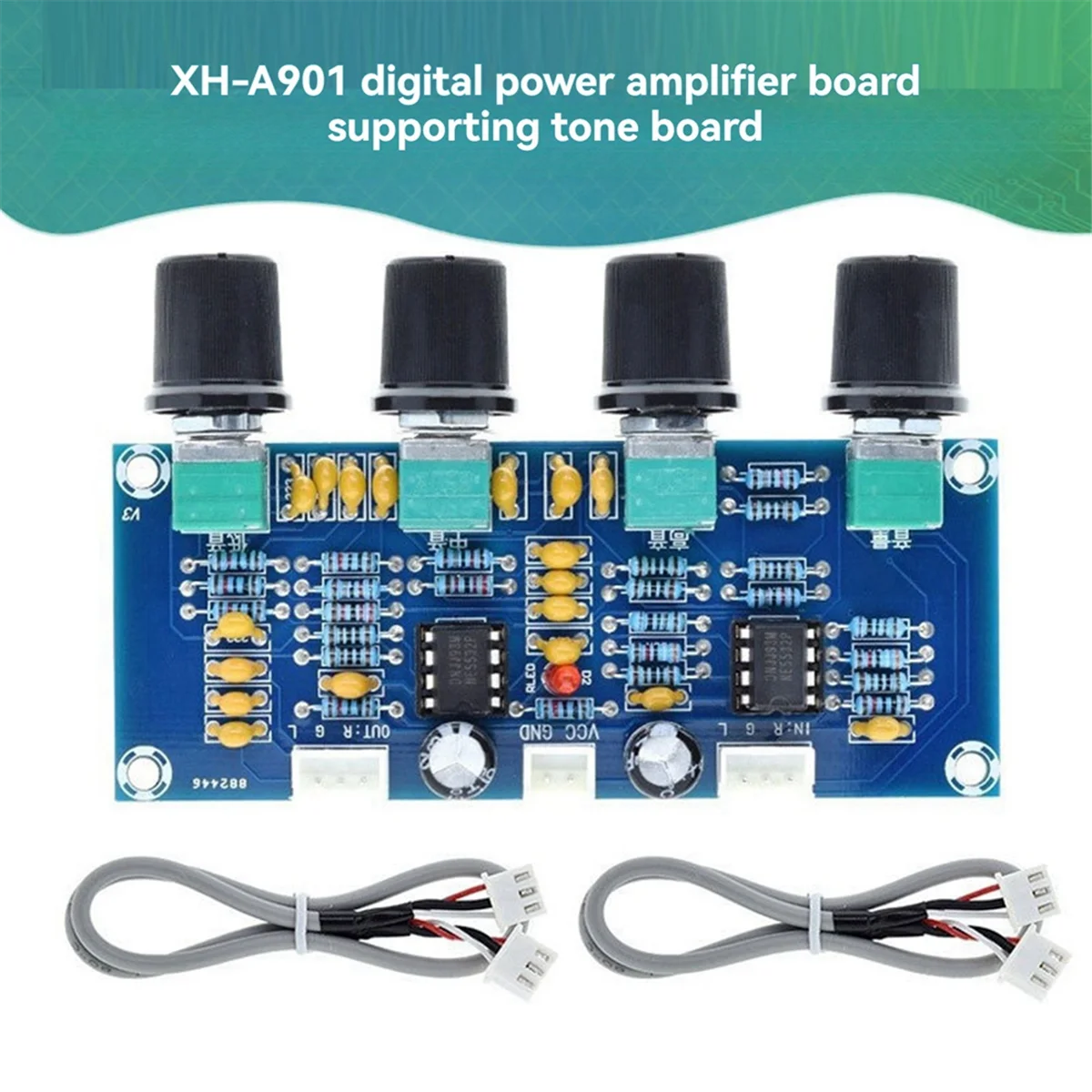 Y45A-XH-A901 Tone Board Preamp with Treble, Bass, Volume Adjustment Pre-Amplifier Tone Controller for Amplifier Boards