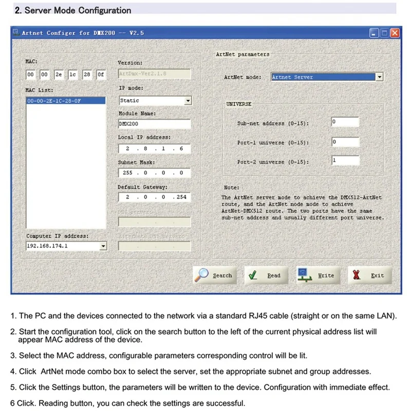 5 Pin 2 Port DMX Artnet Stage Light Controller 5PIN Xlr Socket 2 Way DMX Signal Exchange Tool RJ45 Net Connector