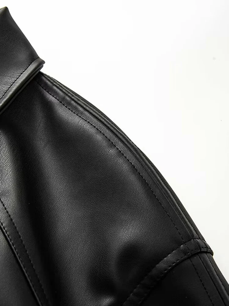 Giacca in pelle con fiocco da donna nuova autunno stile europeo e americano giacca di nicchia di fascia alta moda tendenza autunno e inverno
