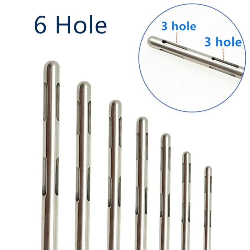 1PCS Five/six Hole Liposuction Cannula Stainless Steel Liposuction Surgical Instruments Liposuction Cannulas for Fat Grafting