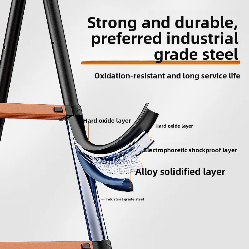 Multi functional thickened carbon steel telescopic ladder, feasible for pedestrian ladder, portable elevator, folding ladder