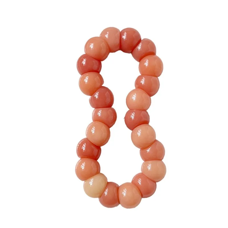 Pink Round Cut Garlic Shape Bodhi Bracelet for Students Finger Twirling Worry Relief Meditation Prayer Beads Gifts